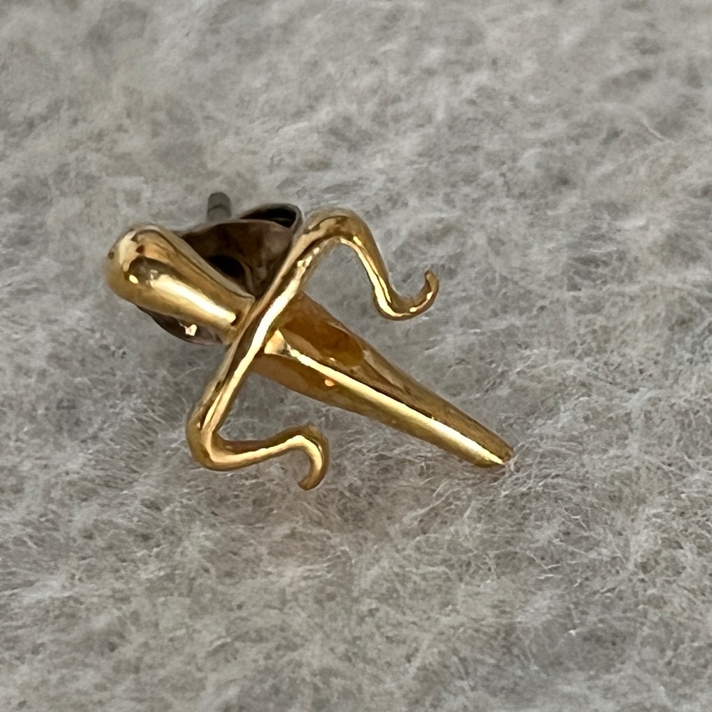 NWOT Leviankash Gold Dagger Earring from the Damocles Collection. MSRP $90